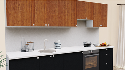 Кухня на заказ Орех светлый D 722 PR